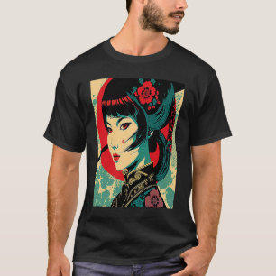 Kimono Female Retro Japanisch Samurai Geisha Vinta T-Shirt