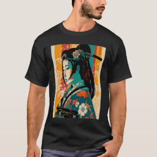 Kimono Female Retro Japanisch Samurai Geisha Vinta T-Shirt