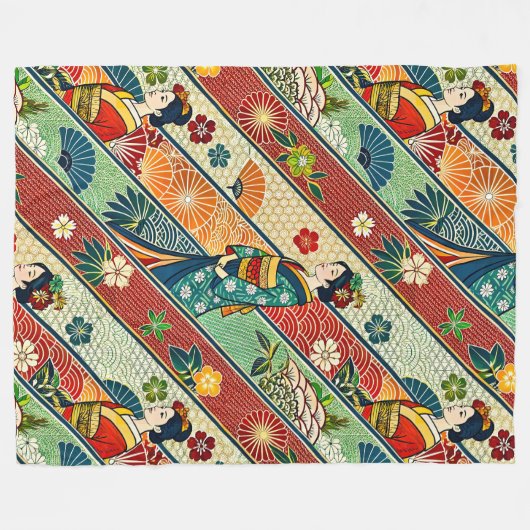 Kimono Fleecedecke (Vorderseite (Horizontal))