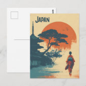Kimono-Frau Vintage Postkarte (Vorne/Hinten)