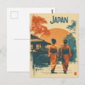 Kimono-Frauen Vintage Postkarte (Vorne/Hinten)