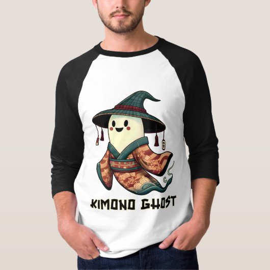 Kimono Geist - Trick oder Leckerbissen - Happy hal T-Shirt (Vorderseite)