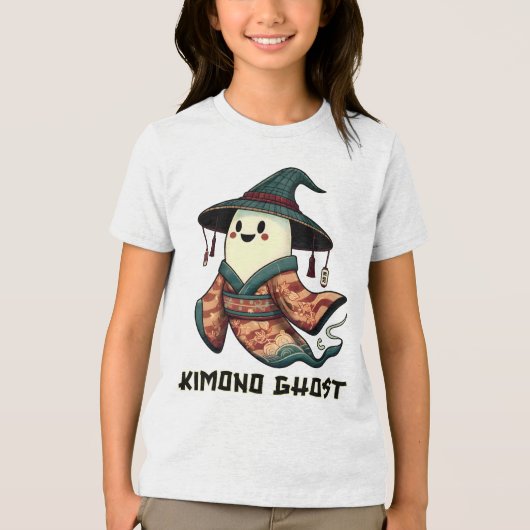 Kimono Geist - Trick oder Leckerbissen - Happy hal Tri-Blend Shirt (Vorderseite)