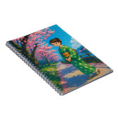 "Kimono Girl - Cherry Blossom Notebook Notizblock (Rechte Seite)
