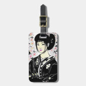 Kimono Girl Luggage Tag Gepäckanhänger (Vorderseite vertikal)