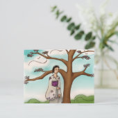 Kimono Girl Postkarte (Stehend Vorderseite)