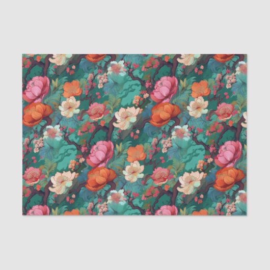 Kimono inspirierte japanisches Musterpapier Seidenpapier (Vorderseite)