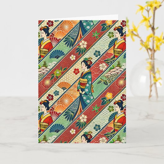 Kimono Karte (Gelbe Blume)