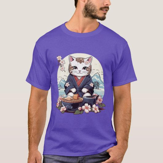Kimono Katze 2 T-Shirt (Vorderseite)