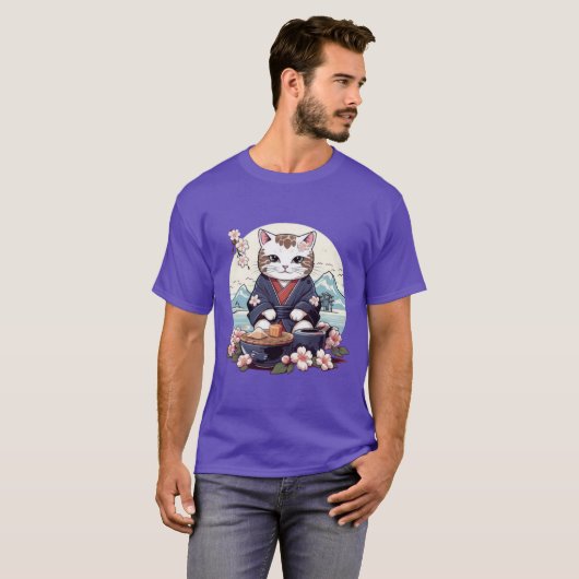 Kimono Katze 2 T-Shirt (Vorne ganz)