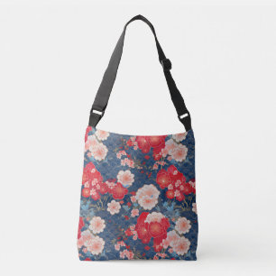 Kimono-Muster inspiriert japanisches Gewebe Tragetaschen Mit Langen Trägern