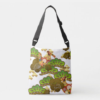 Kimono-Muster inspiriert japanisches Gewebe Tragetaschen Mit Langen Trägern