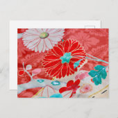 Kimono-Muster Postkarte (Vorne/Hinten)