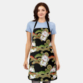 Kimono Pattern maneki nekko Japanisch Print Schürz Schürze (Getragen)