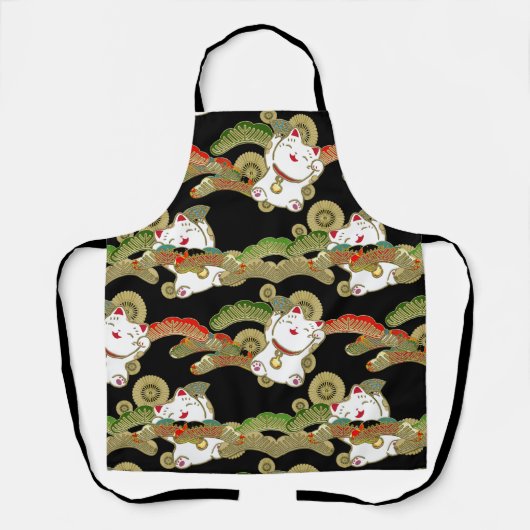 Kimono Pattern maneki nekko Japanisch Print Schürz Schürze (Vorderseite)