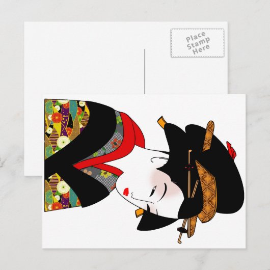 Kimono Postcard Postkarte (Vorne/Hinten)