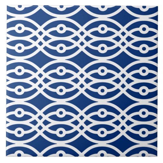 Kimono print, blau und weiß fliese (Vorderseite)