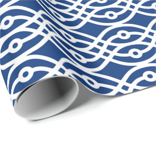 Kimono print, blau und weiß geschenkpapier
