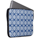 Kimono print, blau und weiß laptopschutzhülle (Vorne Rechts)