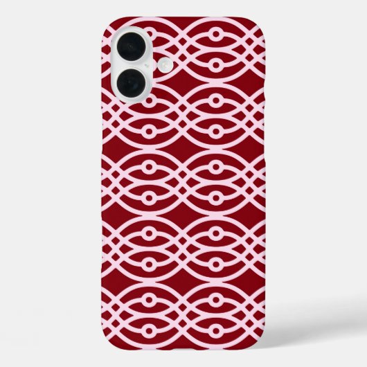 Kimono Print, Bordeaux und Rosa Case-Mate iPhone Hülle (Rückseite)
