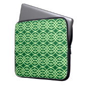 Kimono Print, Darks & Hellgrün Laptopschutzhülle (Vorderseite Links)