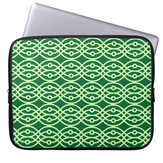 Kimono Print, Darks & Hellgrün Laptopschutzhülle (Vorderseite)