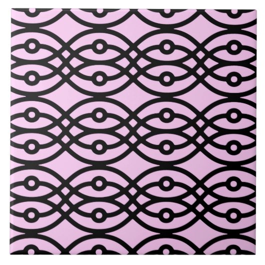 Kimono Print, Eispink und Schwarz Fliese (Vorderseite)