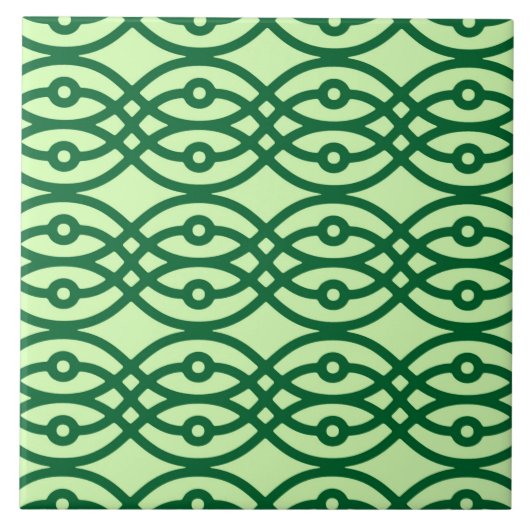 Kimono Print, hell und dunkelgrün Fliese (Vorderseite)