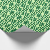 Kimono Print, hell und dunkelgrün Geschenkpapier (Ecke)