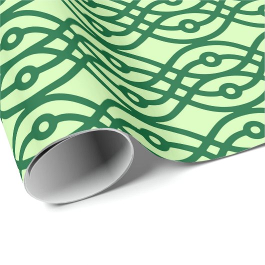 Kimono Print, hell und dunkelgrün Geschenkpapier (Rolleneckpunkt)