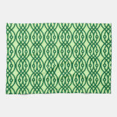 Kimono Print, hell und dunkelgrün Handtuch (Horizontal)