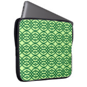 Kimono Print, hell und dunkelgrün Laptopschutzhülle (Vorne Rechts)