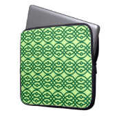Kimono Print, hell und dunkelgrün Laptopschutzhülle (Vorderseite Links)