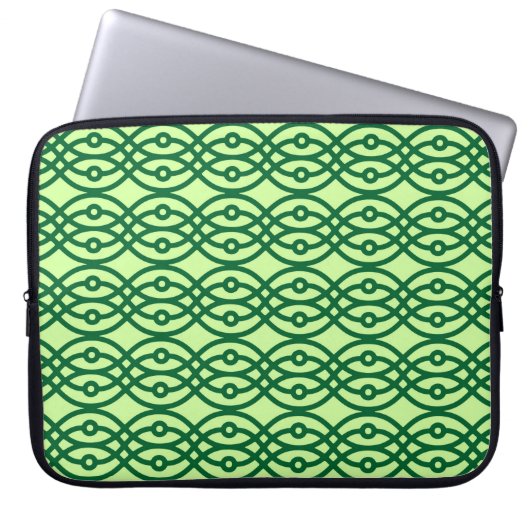 Kimono Print, hell und dunkelgrün Laptopschutzhülle (Vorderseite)