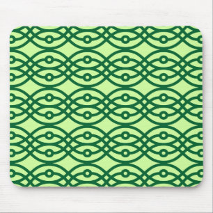 Kimono Print, hell und dunkelgrün Mousepad