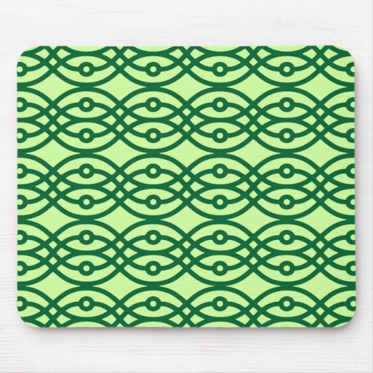 Kimono Print, hell und dunkelgrün Mousepad (Vorne)