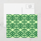 Kimono Print, hell und dunkelgrün Postkarte (Vorne/Hinten)