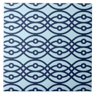 Kimono Print, Marine und hellblau Fliese