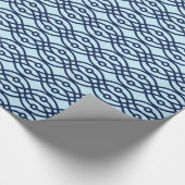 Kimono Print, Marine und hellblau Geschenkpapier (Ecke)