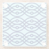 Kimono Print, Marine und hellblau Glasuntersetzer (Rückseite)