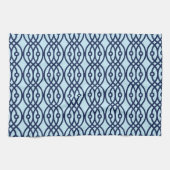 Kimono Print, Marine und hellblau Handtuch (Horizontal)