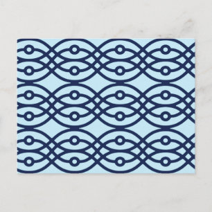 Kimono Print, Marine und hellblau Postkarte