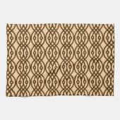 Kimono Print, Pfirsich und Schokolade Geschirrtuch (Horizontal)