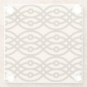 Kimono Print, Pfirsich und Schokolade Glasuntersetzer (Rückseite)