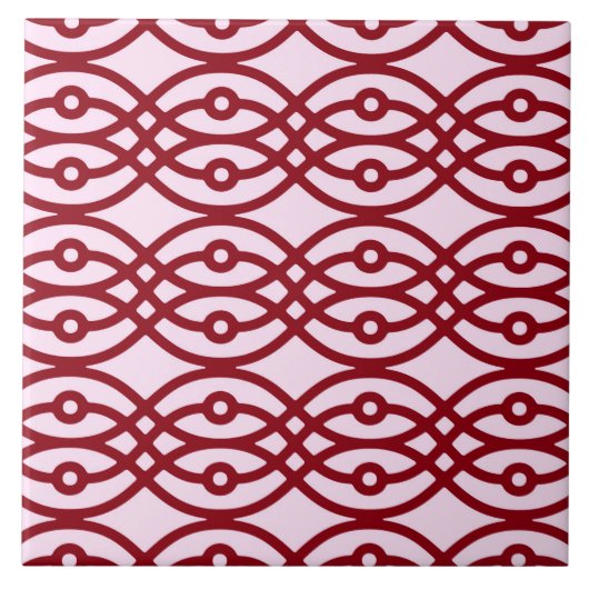 Kimono Print, Rosa und Bordeaux Fliese (Vorderseite)