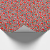 Kimono print, rot, grau und weiß geschenkpapier (Ecke)