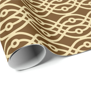 Kimono Print, Schokoladenbraun und braun Geschenkpapier