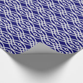 Kimono Print, silbergrau und blau Geschenkpapier (Ecke)