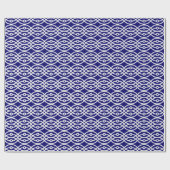 Kimono Print, silbergrau und blau Geschenkpapier (Flach)