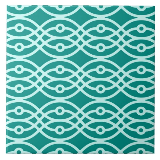Kimono Print, Türkis und Aqua Fliese (Vorderseite)